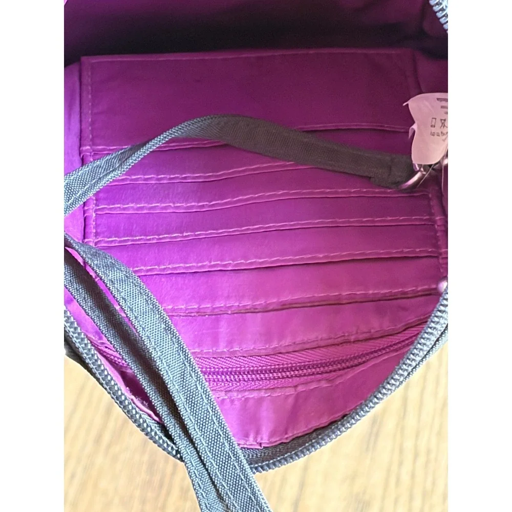 Baggallini Charcoal Gray Nylon‎ Crossbody Bag with RFID Slots and Bonus Pouch